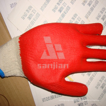 Guantes de trabajo recubiertos de látex rojo